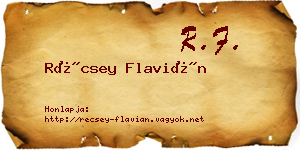 Récsey Flavián névjegykártya